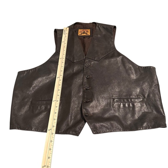 Phase 2 Men Genuine Leather Brown Vest. very good condition - Picture 5 of 10